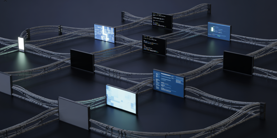 Visualização conceitual de um algoritmo determinando quais vídeos são exibidos — com base em interesse, engajamento e retenção, não em qualidade ou intenção