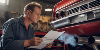 Como o papel branco mostra se o motor está queimando óleo ou água